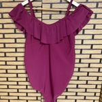 Old Navy  Burgundy One Piece Ruffle Swimsuit Size Large‎ Photo 0