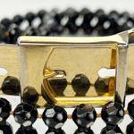 Black Beaded Belt Gold Tone Buckle Statement Small (S) ✨ Photo 1