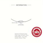 925 Sterling Silver Thin Chain Elegant Love Heart Bracelet New in Packaging Photo 4