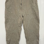 ZARA Women’s Plus Size Khaki Linen Embroidered Cropped Trouser Pants Size XXL Photo 0
