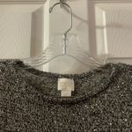 Chico's Chico’s Collection Grey/Black Metallic Short Sleeve Blouse size 0(Small) Photo 2