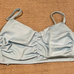 Shade & Shore Light Blue Ruched Bikini Top Photo 0