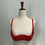 SAVAGE x FENTY Dolled Up Lace Quarter Cup Bra Orange Floral Size 38B NWT Photo 3