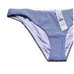 J.Crew NWT  Nautical Stripe Low Rise Hipster Bikini Bottom M Blue White #3040 Photo 1