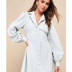 NWT Lulus Green Bliss Gingham Tie Back Mini Dress XS Photo 0