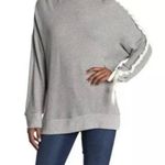 Free People NEW Movement Snow Drift Lace Up Sweater Pullover Grey White XS Photo 0
