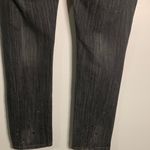 Charcoal Distressed Women's Cropped Jeans Black Size 14 Photo 6