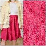 Modcloth  pink swing high waist eyelet skirt M Photo 1