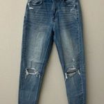 American Eagle Mom Jean High Rise Distressed Busted Knee Womens Size 00 Photo 0