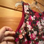 Lands' End Sleeveless Ponte Sheath Dress Rich Cardinal Multi Floral Flower 6 Photo 3