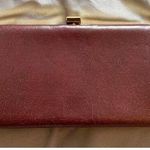 Shirl Miller Vintage Leather Clutch Purse Handbag Brown Photo 0