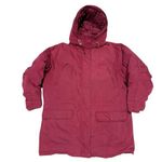 L.L.Bean Vintage Red Burgundy Goose Down Parka Coat removable hood size XL Photo 0