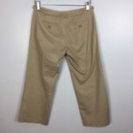 Anthropologie  Elevenses Khaki‎ Button Front Belted Crop Pant Size 4 Petite Photo 4