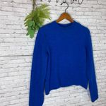 Mango MNG Bright Blue Basic Crewneck Knit Sweater Photo 1