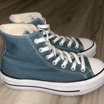 Converse Blue and White Platform Sneakers Photo 0