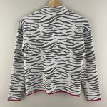 Anthropologie Light Grey White Tiger Striped Lizzie Mock Neck Pullover Sweater Photo 7