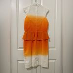 Antonio Melani Saranda Dress Size 8 Ivory Orange Sheath Peplum Pencil Dressy Photo 4