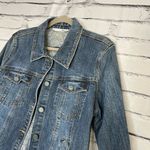 RXB Y2K Blue Jean Jacket with Cropped Length and Distressed Look SZ XXL Trucker Photo 6