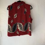 County Clothing Co Sweater Vest Vintage Large Red Leaf Pattern Button Up‎ Photo 8