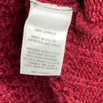 EXPRESS  Maroon Oversized Open Cable Knit Cropped Sweater Small Photo 2