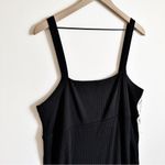 Good American  90s Ribbed Tank Midi Dress Black Size 6 Square Neck Going Out Photo 3