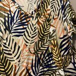 Tahari  Multicolor Leaf Print V-Neck Top Photo 1