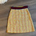 Gucci NWT yellow cotton blend a line tweed sequin embellished knee length skirt Photo 1