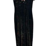 Vintage Velvet Chinese Cheongsam Dress Short Sleeve Gothic WhimsiGoth Y2K Small Brown Photo 6
