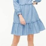 J.Crew NEW  Chambray ruffle mini denim jean‎ dress, size 0 Photo 0