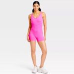 JoyLab Seamless Short Active Bodysuit from  bright pink M, NWT Photo 3