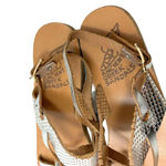 Ancient Greek Sandals Lasercut Flat Leather Sandals Silver Size 38 US 8 Photo 4
