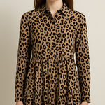 Stradivarius  Brown Leopard Long Sleeve Dress Photo 0