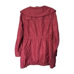 Mossimo Women’s Sz M Maroon Red Trench Rain Coat Jacket Mid Length Cinched Waist Size M Photo 5
