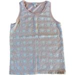 J.Crew Women's Pink Floral Embroidered Crochet Tank Top Neck XS Photo 0