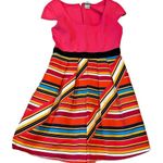 Tracy Reese ANTHRO RETRO PINK STRIPED Y2K PLENTY CAP SHORT SLEEVE LINED DRESS 10 Photo 2