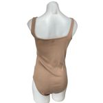 Bobi  Tan Sleeveless Ribbed Knit Square Neck Cami Camisole Tank Bodysuit Top Sz S Photo 1