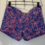 Lilly Pulitzer Callahan Shorts Size 10 Pink Blue Rolling In Grass Zebra Print Photo 0