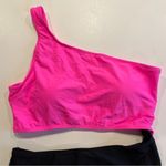 Younique Shark Bite One Shoulder Swimsuit Removable Padded Cups Women’s Large Pink Photo 1