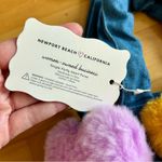 Handmade  Colorful Fluffy Heart Hand Bag, Adjustable Shoulder Strap, Blue, Denim Photo 6