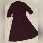 Black Halo NWOT Joan Turtleneck Long-Sleeve Belted oxblood Dress sz 2 Photo 3