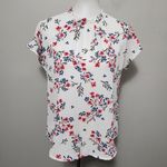 United Colors Of Benetton  Red & Blue Floral Blouse Size Small Photo 1