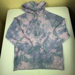 Victoria's Secret Tie Dye Hoodie Sweatshirt Pink Gray Blue VS Logo Size M Photo 0