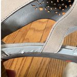 Rockport Taupe Suede Laser Cut Peep Toe Leather Ankle Bootie Heels Size 8 Tan Photo 11