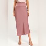 Free People Normani Bias Dusty Mauve Satin Midi Skirt Photo 8