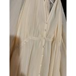 H&M  Cream Chiffon Maxi Boho Dress Large‎ Sheer Fairy Whimsgoth Romantic Flowing Photo 4