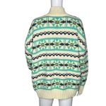 American Eagle  Sweater Womens Small‎ Green Cream Fair Ilse Retro Casual Preppy Photo 3