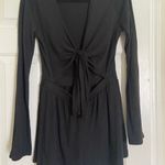 Urban Outfitters Tie Front Black Romper Photo 1