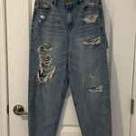 American Eagle  Relaxed Mom Jeans Size 4 Destructed High Waist Light Wash Photo 12