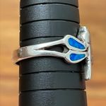 Source Unknown Sterling Silver Dragonfly Blue Inlaid Opal Ring Womens Size 9.75 Photo 8
