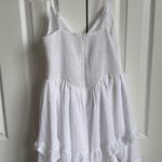 White Ruffled Mini Dress Size M Photo 3